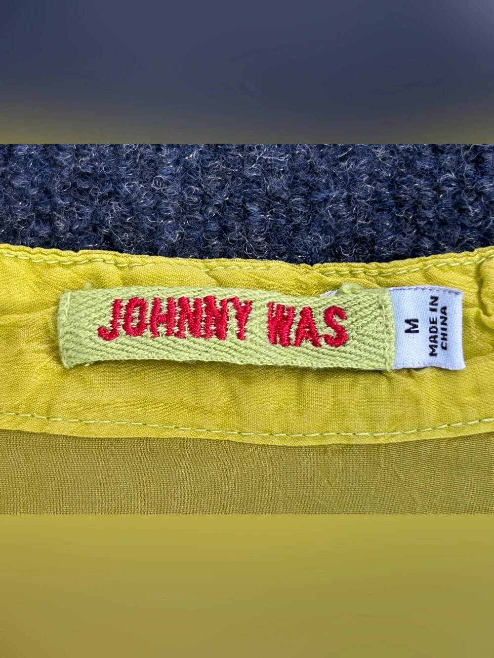 Johnny Was Embroidered Eleana Blouse in Chartreuse Medium